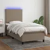 Image de Sommier À Lattes De Lit Et Matelas Et Led Taupe 100x200cm Tissu Vidaxl