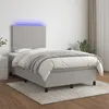 Image de Sommier À Lattes De Lit Et Matelas Et Led Gris Clair 120x200 Cm Vidaxl