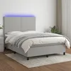 Image de Sommier    Lattes De Lit Et Matelas Et Led Gris Clair 140x190 Cm Vidaxl