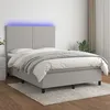 Image de Sommier À Lattes De Lit Et Matelas Et Led Gris Clair 140x200 Cm Vidaxl