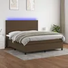 Image de Sommier À Lattes De Lit Et Matelas Led Marron Foncé 160x200 Cm Vidaxl