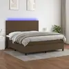 Image de Sommier À Lattes De Lit Matelas Et Led Marron Foncé 180x200 Cm Vidaxl