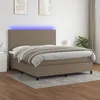 Image de Sommier À Lattes De Lit Et Matelas Et Led Taupe 180x200cm Tissu Vidaxl