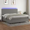 Image de Sommier À Lattes De Lit Et Matelas Et Led Gris Foncé 200x200 Cm Vidaxl