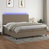 Image de Sommier À Lattes De Lit Et Matelas Et Led Taupe 200x200cm Tissu Vidaxl