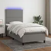 Image de Sommier    Lattes De Lit Avec Matelas Et Led Gris Fonc © 90x200cm Vidaxl