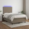 Image de Sommier À Lattes De Lit Et Matelas Et Led Taupe 120x200cm Tissu Vidaxl
