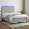 Image de Sommier À Lattes De Lit Et Matelas Et Led Gris Clair 140x190 Cm Vidaxl