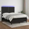 Image de Sommier À Lattes De Lit Et Matelas Et Led Noir 140x190 Cm Tissu Vidaxl