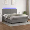 Image de Sommier    Lattes De Lit Et Matelas Et Led Gris Fonc © 180x200 Cm Vidaxl
