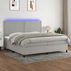 Image de Sommier À Lattes De Lit Et Matelas Et Led Gris Clair 200x200 Cm Vidaxl