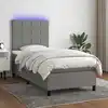 Image de Sommier À Lattes De Lit Avec Matelas Et Led Gris Foncé 80x200cm Vidaxl