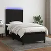 Image de Sommier À Lattes De Lit Avec Matelas Et Led Noir 80x200cm Tissu Vidaxl