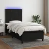 Image de Sommier À Lattes De Lit Et Matelas Et Led Noir 100x200 Cm Tissu Vidaxl
