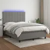 Image de Sommier À Lattes De Lit Et Matelas Et Led Gris Foncé 140x200 Cm Vidaxl