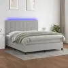 Image de Sommier À Lattes De Lit Et Matelas Et Led Gris Clair 160x200 Cm Vidaxl