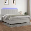 Image de Sommier À Lattes De Lit Et Matelas Et Led Gris Clair 200x200 Cm Vidaxl