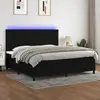 Image de Sommier À Lattes De Lit Et Matelas Et Led Noir 200x200 Cm Tissu Vidaxl