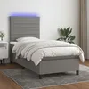 Image de Sommier À Lattes De Lit Avec Matelas Et Led Gris Foncé 80x200cm Vidaxl