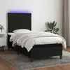 Image de Sommier À Lattes De Lit Et Matelas Et Led Noir 100x200 Cm Tissu Vidaxl