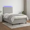 Image de Sommier À Lattes De Lit Et Matelas Et Led Gris Clair 120x200 Cm Vidaxl