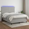 Image de Sommier À Lattes De Lit Et Matelas Et Led Gris Clair 140x190 Cm Vidaxl