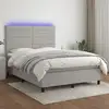 Image de Sommier À Lattes De Lit Et Matelas Et Led Gris Clair 140x200 Cm Vidaxl