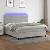 Image de Sommier À Lattes De Lit Et Matelas Et Led Gris Clair 180x200 Cm Vidaxl