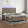 Image de Sommier À Lattes De Lit Et Matelas Et Led Taupe 180x200cm Tissu Vidaxl