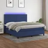 Image de Sommier À Lattes De Lit Et Matelas Et Led Bleu 180x200 Cm Tissu Vidaxl