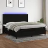 Image de Sommier À Lattes De Lit Et Matelas Et Led Noir 200x200 Cm Tissu Vidaxl