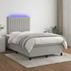 Image de Sommier À Lattes De Lit Et Matelas Et Led Gris Clair 120x200 Cm Vidaxl