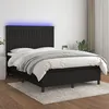 Image de Sommier À Lattes De Lit Et Matelas Et Led Noir 140x200 Cm Tissu Vidaxl