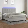 Image de Sommier À Lattes De Lit Et Matelas Et Led Gris Clair 160x200 Cm Vidaxl