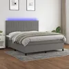 Image de Sommier À Lattes De Lit Et Matelas Et Led Gris Foncé 180x200 Cm Vidaxl