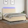 Image de Sommier À Lattes De Lit Et Matelas Et Led Crème 180x200cm Tissu Vidaxl