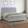 Image de Sommier À Lattes De Lit Et Matelas Et Led Gris Clair 200x200 Cm Vidaxl