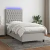 Image de Sommier À Lattes De Lit Avec Matelas Et Led Gris Clair 80x200cm Vidaxl