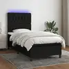 Image de Sommier À Lattes De Lit Avec Matelas Et Led Noir 80x200cm Tissu Vidaxl