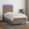 Image de Sommier À Lattes De Lit Et Matelas Et Led Taupe 100x200cm Tissu Vidaxl