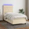Image de Sommier À Lattes De Lit Avec Matelas Et Led Crème 100x200 Cm Vidaxl