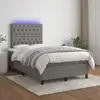 Image de Sommier À Lattes De Lit Et Matelas Et Led Gris Foncé 120x200 Cm Vidaxl