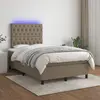 Image de Sommier À Lattes De Lit Et Matelas Et Led Taupe 120x200cm Tissu Vidaxl
