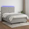 Image de Sommier À Lattes De Lit Et Matelas Et Led Gris Clair 140x200 Cm Vidaxl