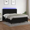 Image de Sommier À Lattes De Lit Et Matelas Et Led Noir 160x200 Cm Tissu Vidaxl