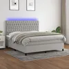 Image de Sommier À Lattes De Lit Et Matelas Et Led Gris Clair 180x200 Cm Vidaxl