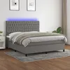 Image de Sommier À Lattes De Lit Et Matelas Et Led Gris Foncé 180x200 Cm Vidaxl