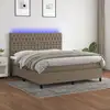 Image de Sommier À Lattes De Lit Et Matelas Et Led Taupe 180x200cm Tissu Vidaxl