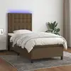 Image de Sommier À Lattes De Lit Et Matelas Et Led Marron Foncé 80x200cm Vidaxl