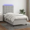 Image de Sommier À Lattes De Lit Et Matelas Et Led Gris Clair 100x200 Cm Vidaxl